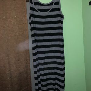 black and grey striped sun dress